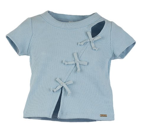BLUSA MALHA CANELADA AZUL