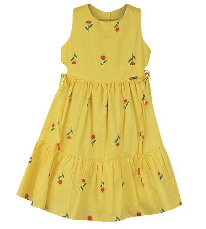 VESTIDO GIRASSOL-LANDIA FUNDO AMARELO