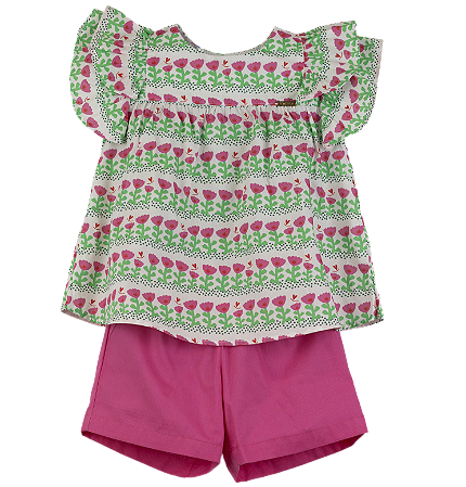 CONJUNTO ESTAMPA FLORESCER ROSA
