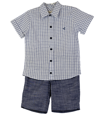 CONJUNTO ANA RUGA XADREZ E GIRON AZUL