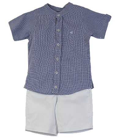 CONJUNTO DONATO AZUL E SARJA BRANCO