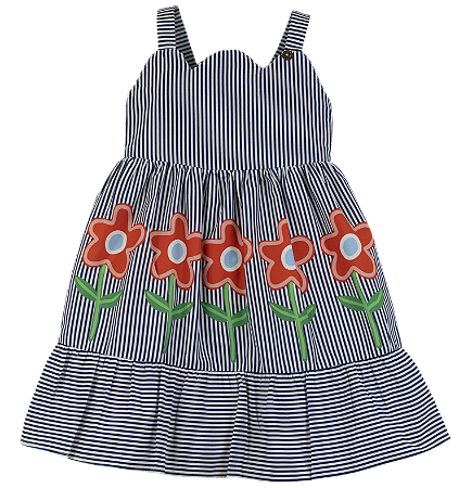 VESTIDO CANTEIRO FLOR LUZ MARINHO