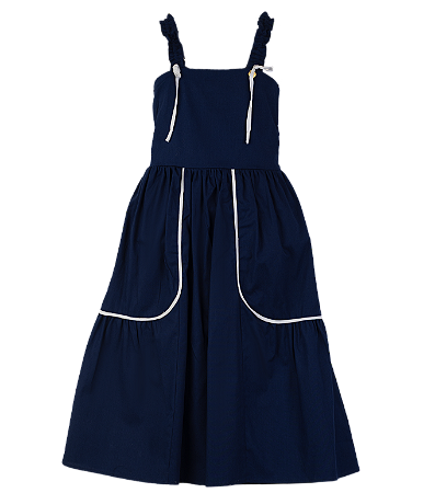 VESTIDO LISO AZUL MARINHO