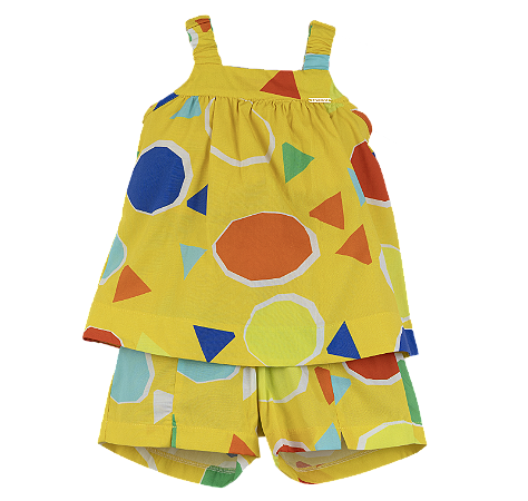 CONJUNTO ESTAMPA CHUVA DE BALA AMARELO