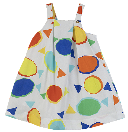 VESTIDO ESTAMPA CHUVA DE BALA FUNDO BRANCO