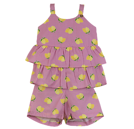 CONJUNTO ESTAMPA LIMÃOZINHO ROSA