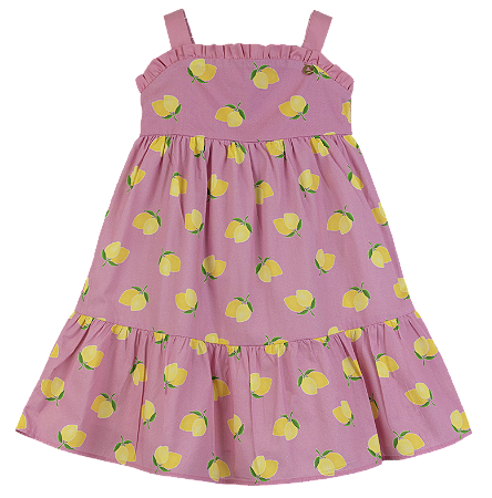 VESTIDO ESTAMPA LIMÃOZINHO ROSA