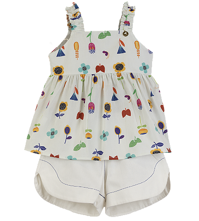 CONJUNTO ESTAMPA FLORES AO VENTO OFF