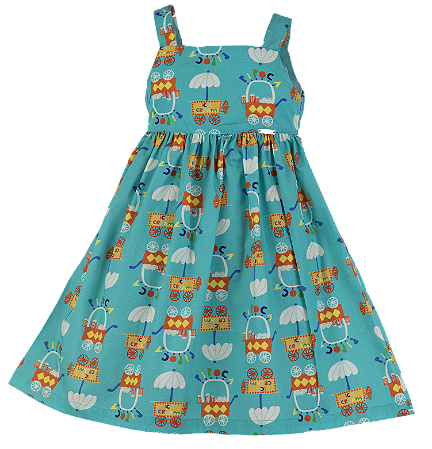 VESTIDO ESTAMPA CARRINHO DE PIPOCA
