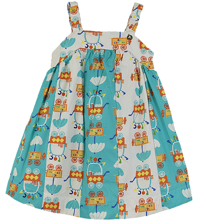 VESTIDO ESTAMPA CARRINHO DE PIPOCA