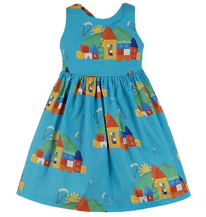 VESTIDO ESTAMPA CIDADE DE BLOQUINHO VERDE