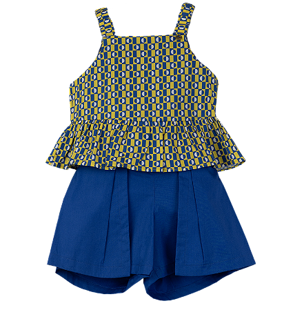 CONJUNTO PONTINHO DE LUZ AZUL E AMARELO