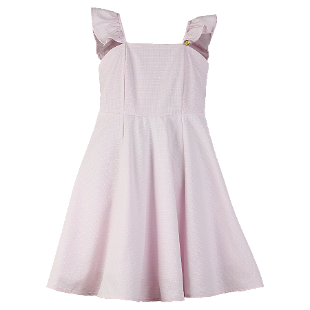 VESTIDO TECIDO TEXTURIZADO ROSA BEBE