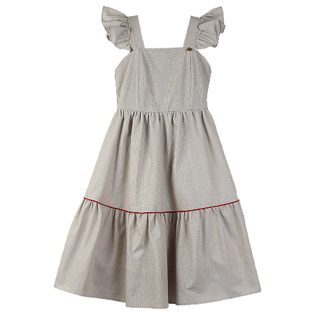 VESTIDO LISTRADINHO BEGE
