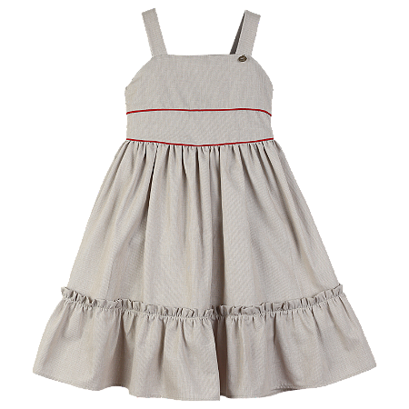 VESTIDO LISTRADINHO BEGE