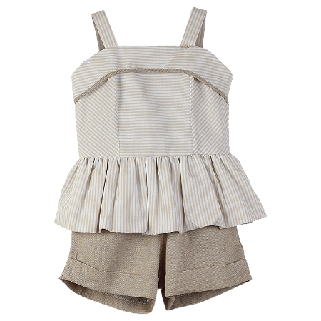 CONJUNTO LISTRADO BEGE