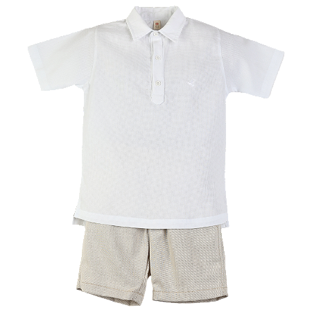 CONJUNTO RUSTIC BRANCO E BEGE