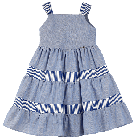 VESTIDO LISTRADINHO AZUL
