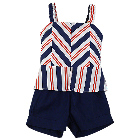 CONJUNTO LISTRAS AZUL E LARANJA