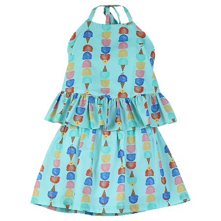 CONJUNTO ESTAMPA SORVETIM FUNDO AZUL