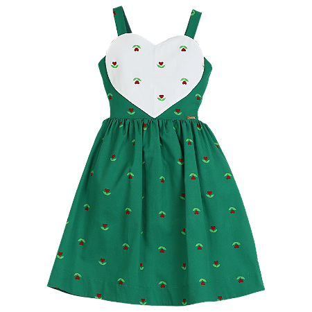 VESTIDO ESTAMPA CORAÇÃO EM FLOR