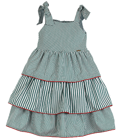 VESTIDO LISTRADO VERDE