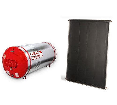 Kit Aquecedor Solar Heliotek Boiler Mk200 Bp 200l + 2 Coletor Mc1300 Tf10 1x1