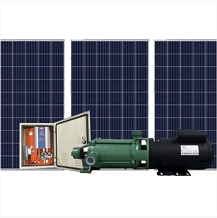 Kit Bomba de Água Solar Ecaros P-11/4 3cv + Quadro Inversor + 8 Placas Solares