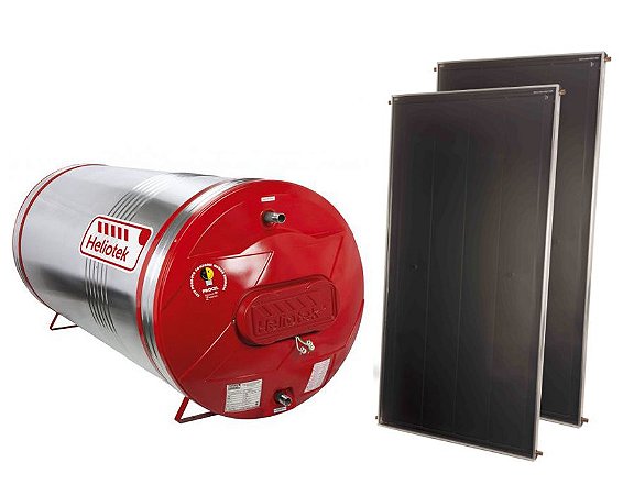 Kit Solar Heliotek Boiler Alta Pressao Mkp300 300l + 2 Coletor Placa Mc2000 Tf15