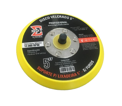 Disco Velcrado 5 Sem Furos Suporte Para Furadeira Sigma Tools