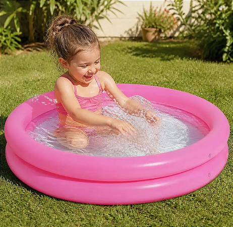 Piscina Inflável Infantil 130 Lt 1,07mx23cm Rosa Mor