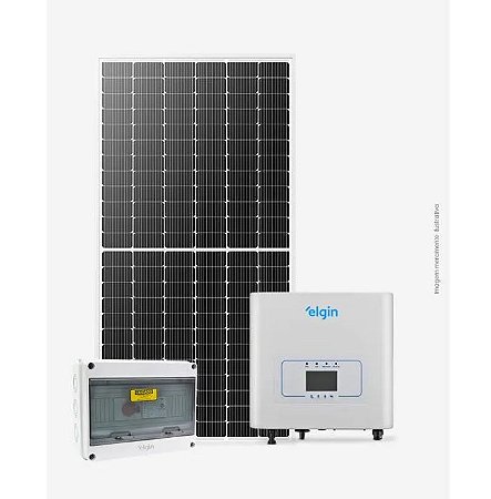 Kit Energia Solar Elgin 2,22kwp 555w 3kw 220v sem Estrutura Elgin (C/ String Box)