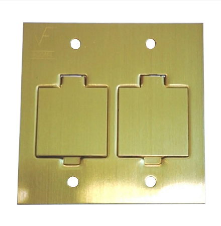 Espelho para Piso Metal 4x4 2 Tomadas Stamplac