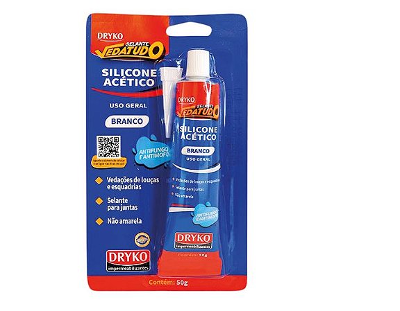Cola Silicone 50g Dryko Branca Blister