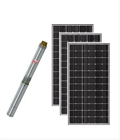 Kit Bomba Dagua Solar Thebe Ecaros 3tsm Ce 13 Estagios 750w 108v + 3 Placas com Suporte