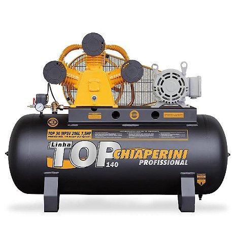 Compressor de Ar Média Pressão 30 Pcm 200 Litros Chiaperini Top 30 Mp3v 200 L