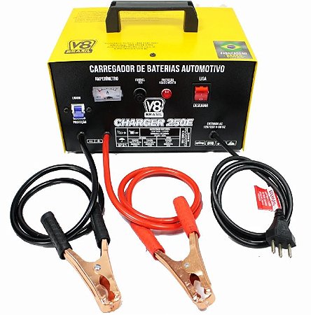 Carregador de Bateria V8 Charge 250e Bivolt  12v 25a e 60hz
