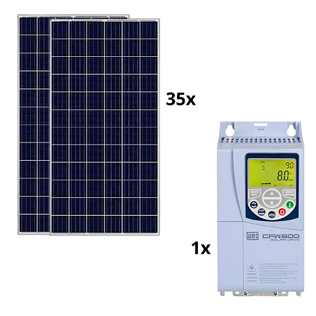 Kit Inversor Weg para Bomba Solar 15cv Trifásico 220v + 35 Painéis de 555w
