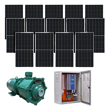 Kit Bomba Solar Thebe P-15/3 G 5cv com Quadro Inversor, Disjuntor + 14 Placas de 450w