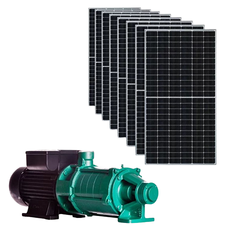 Kit Bomba Solar para Irrigação 82mca 21m3/dia P-11 5 3cv + 8 Placas de 450w
