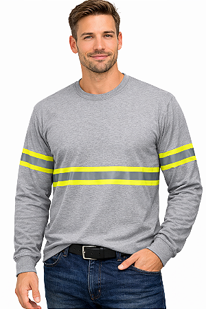 Camiseta de manga longa com faixas refletivas