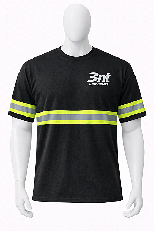 Camiseta manga curta com faixas refletivas