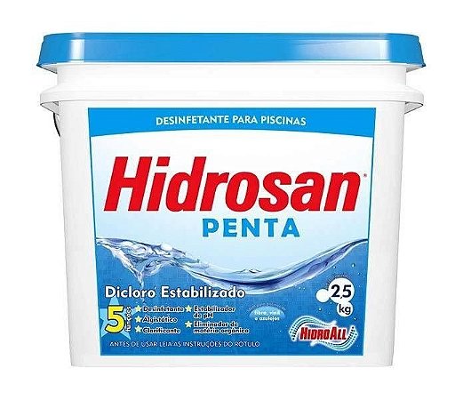 Cloro Hidrosan Penta - Hidroall (Embalagem: 2,5 Kgs e 10 Kgs)