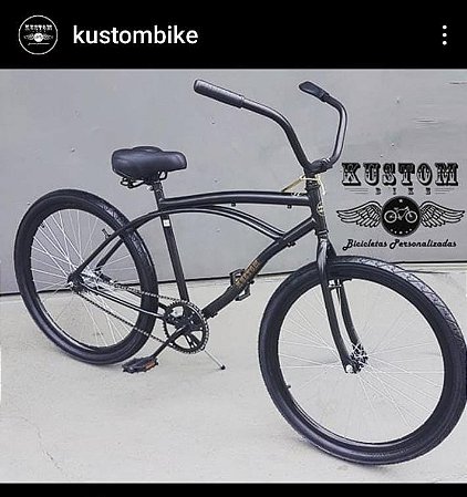 Bicicleta All Black  Beach Caiçara - Retrô Vintage Inspired Harley Selim Marrom