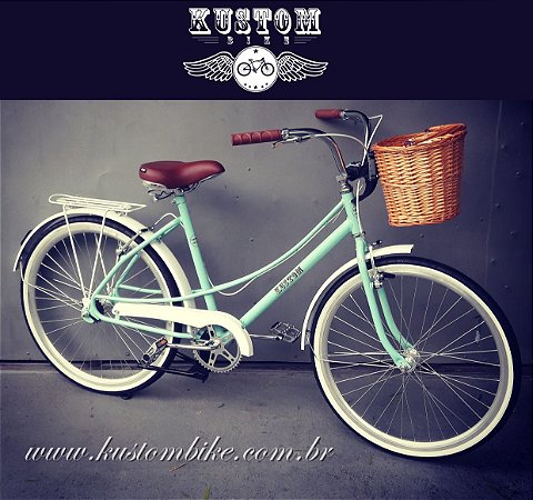Bicicleta Feminina Retrô - Vintage - Aro 26 Cestinha Cesta