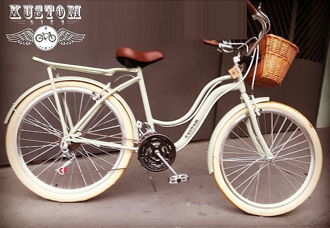 Bicicleta Retrô - Retrô Vintage Inspired Harley Feminina selim manopla marrom guidao cromado