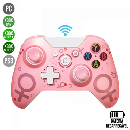 Controle sem Fio Xbox One/XSS/XSX/PS3/PC – Rosa