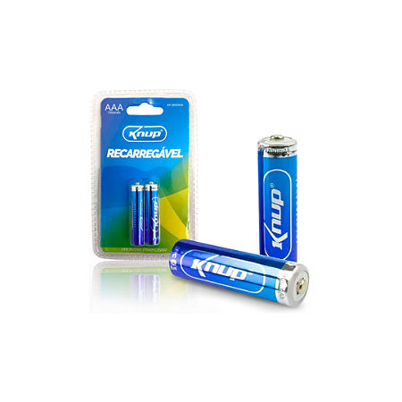Kit c/ 2 Pilhas AA 1100 mah Recarregaveis Knup