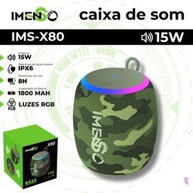 Caixa de Som 15w IPX6 RGB Azul X80 Camuflada