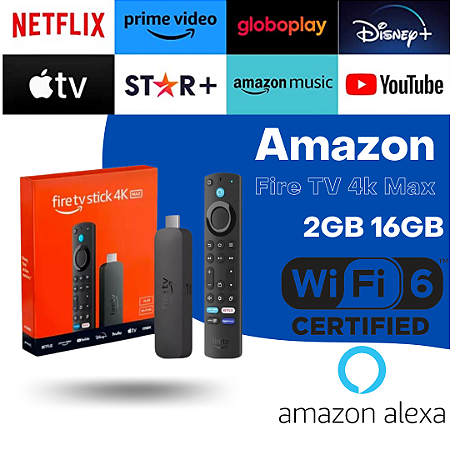 AMAZON FIRE TV STICK 4K MAX WI-FI 6E 2GB 16GB